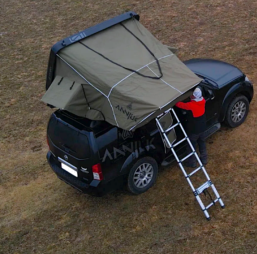pathfinder 2 dachzelt ANNJUK Dachzelt | APONI SKY 2 Olive | Camping | 4x4 | Offroader